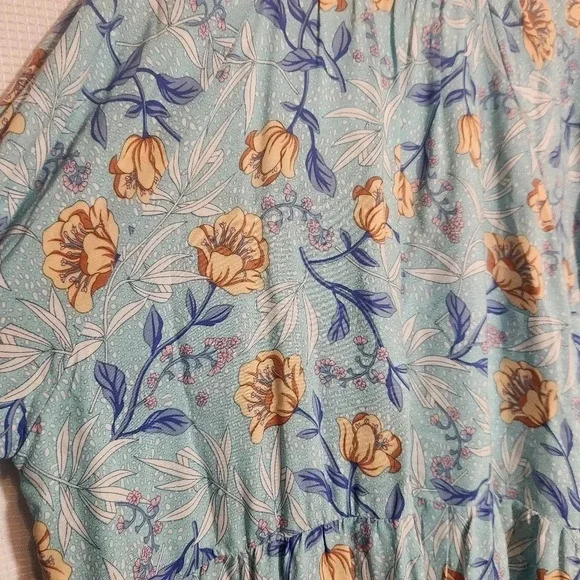 Umgee Dolman Sleeve Bohemian Floral Boho Tassels Dress Festival Large - Picture 3 of 9